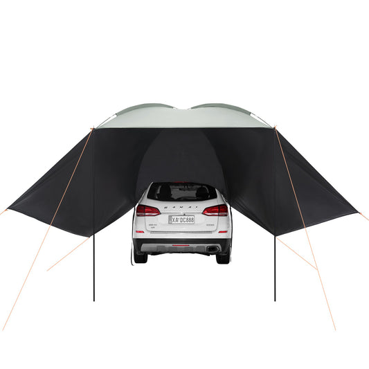 VEVOR Vehicle Awning, Large 10' x 7' Shade Coverage Car Side Awning, PU2000mm UV50+ Car Awning with Extended Side Canopies and Portable Storage Bag, Suitable for Truck, SUV, Van, Campers