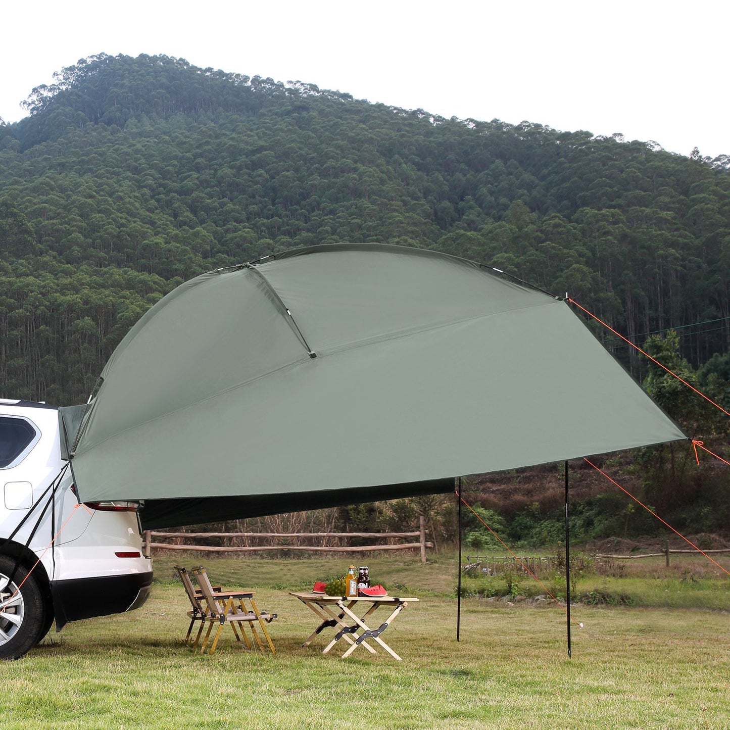 VEVOR Vehicle Awning, Large 10' x 7' Shade Coverage Car Side Awning, PU2000mm UV50+ Car Awning with Extended Side Canopies and Portable Storage Bag, Suitable for Truck, SUV, Van, Campers