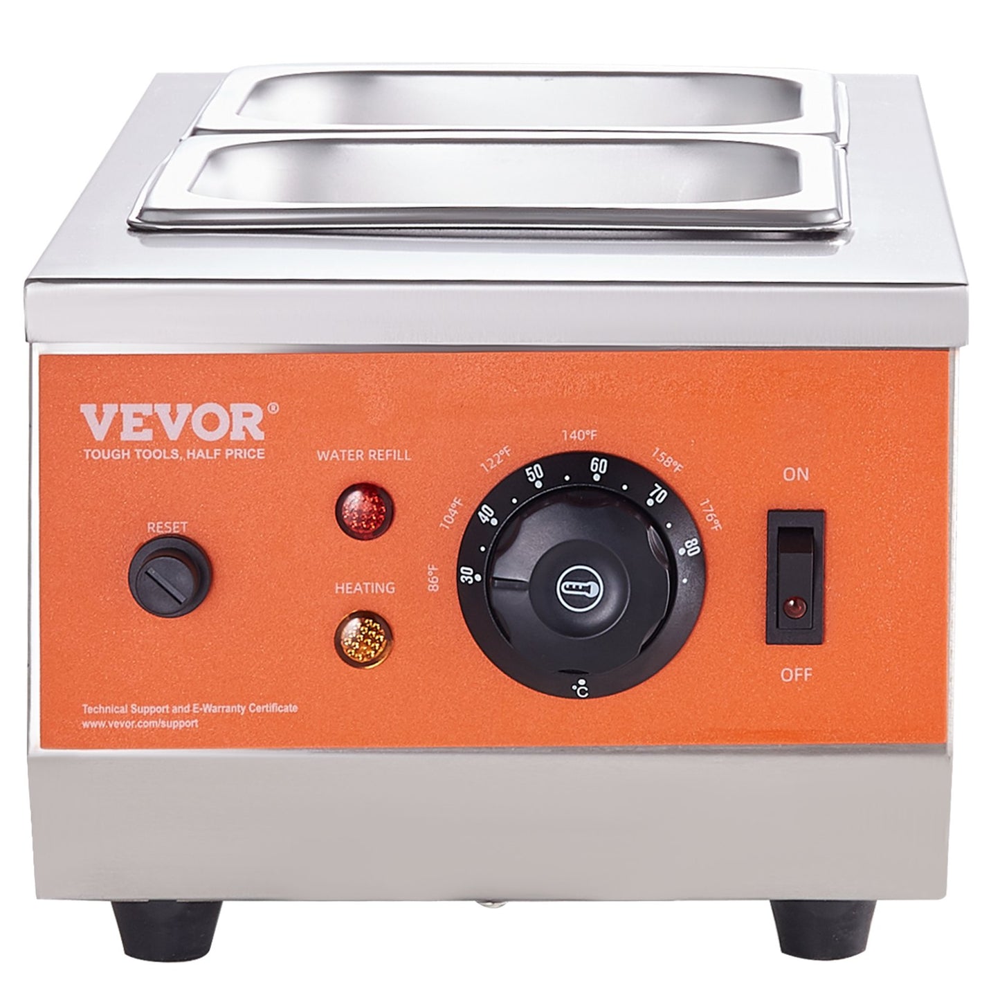 VEVOR Chocolate Tempering Machine, 2 Tanks Chocolate Melting Pot with TEMP Control, 800W Stainless Steel Electric Commercial Food Warmer For Chocolate/Milk/Cream Melting and Heating