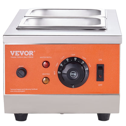 VEVOR Chocolate Tempering Machine, 2 Tanks Chocolate Melting Pot with TEMP Control, 800W Stainless Steel Electric Commercial Food Warmer For Chocolate/Milk/Cream Melting and Heating