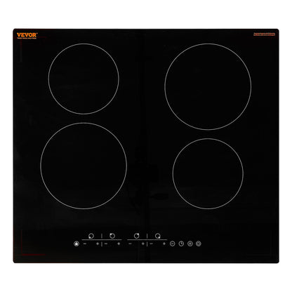 VEVOR Built-in Electric Cooktop Radiant Ceramic Cooktop 4 Burners 23.2x20.5 inch