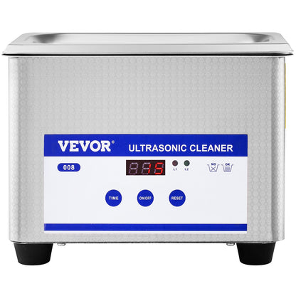 VEVOR 0.8L Professional Ultrasonic Cleaner 304 Stainless Steel Digital Lab Ultrasonic Cleaner with Timer for Jewelry Watch Glasses Circuit Board Dentures Small Parts Dental Instrument (0.8L)