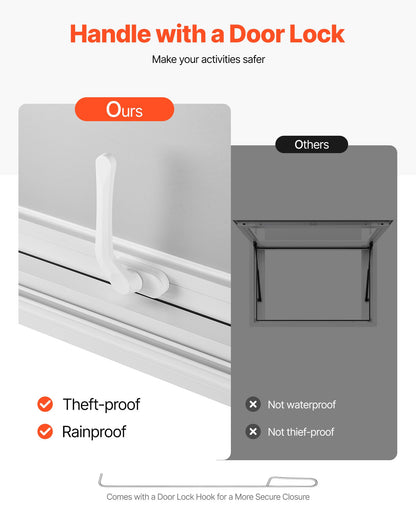 VEVOR Concession Window 1346x838 mm, Aluminum Alloy Service Window for Food Truck, Up to 85 Degrees Stand Serving Window with 4 Sliding Windows, Awning Door, and Drag Hook, for Concession Trailers