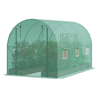 VEVOR Walk-in Tunnel Greenhouse 9.58x6.43x6.23ft Galvanized Frame PE Cover Green