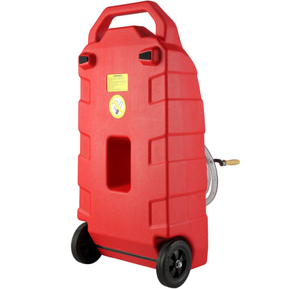 VEVOR 60.57L Fuel Caddy, 7.8 L/min, Portable Gas Storage Tank Container with Hand Pump Rubber Wheels, Fuel Transfer Storage Tank for Gasoline Diesel Machine Oil Car Mowers Tractor Boat Motorcycle