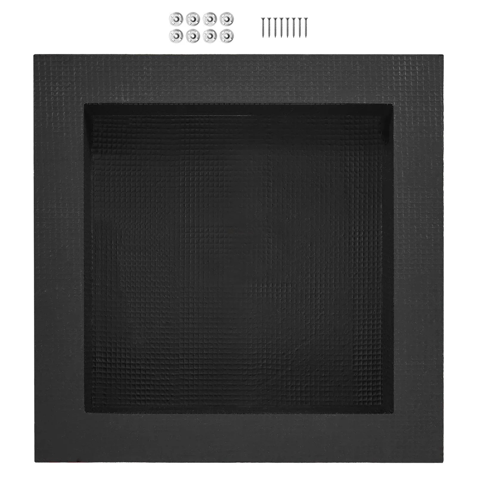 VEVOR Shower Niche Ready for Tile 40.64 x 40.64 cm, Single Shelf Organizer, Square Corners Wall-inserted Niche Recessed, Sealed Protection Modern Soap Storage Niche for Shower Bathroom, Black - Mekamart Australia