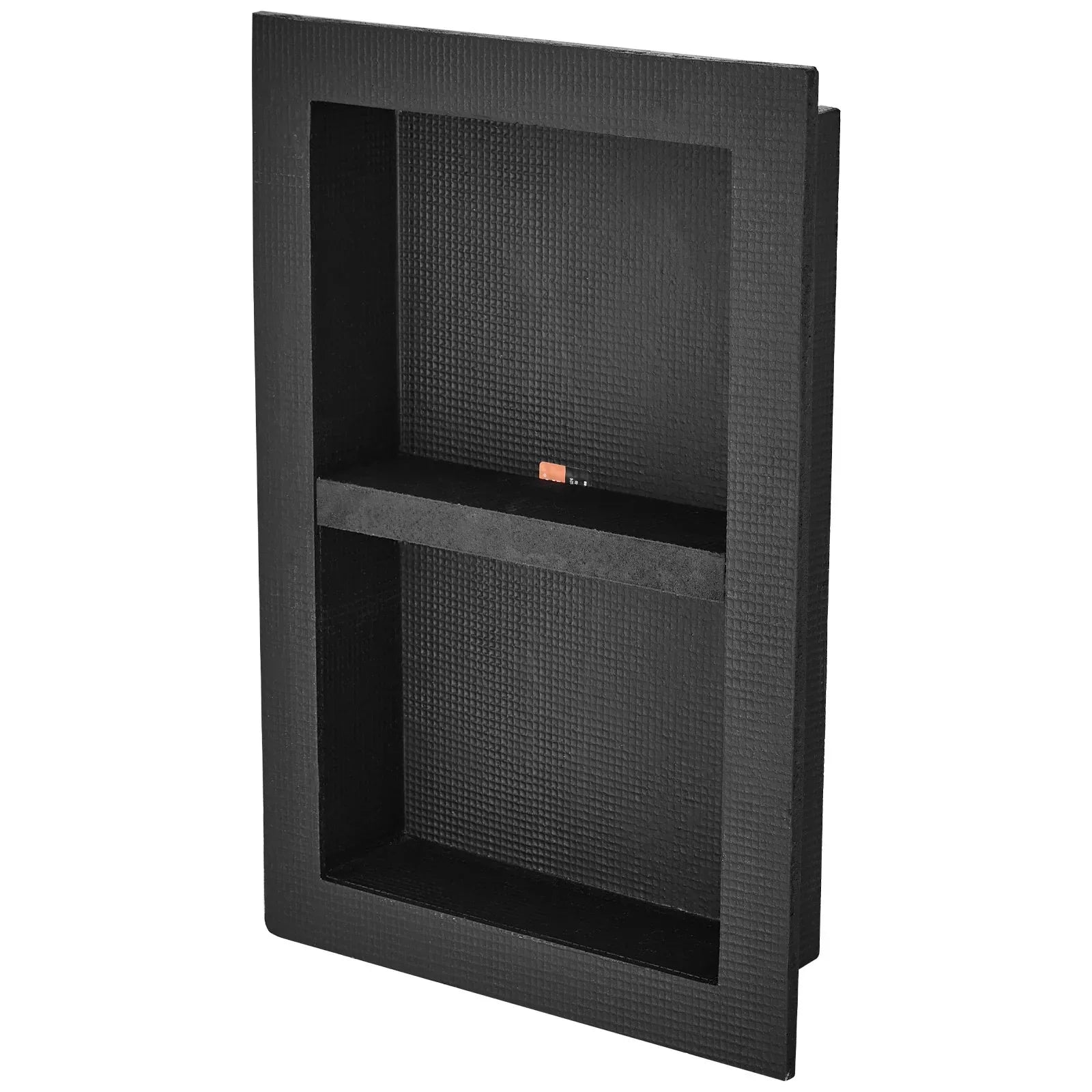 VEVOR Shower Niche Ready for Tile 40.64 x 60.96 cm, 16 x 24 inch Double Shelf Organizer, Square Corners Wall-inserted Niche Recessed, Sealed Protection Modern Soap Storage Niche for Shower Bathroom, Black - Mekamart Australia
