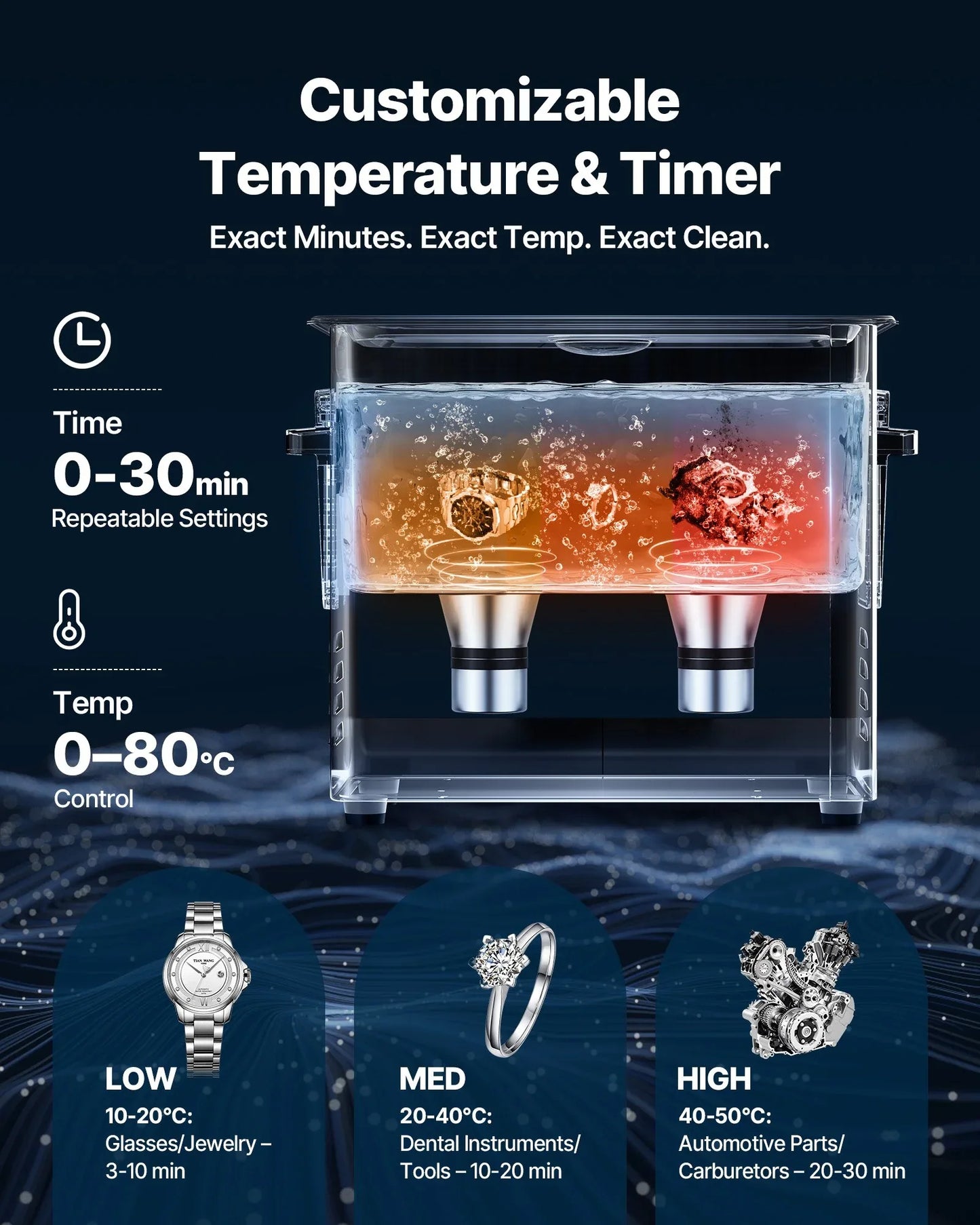 VEVOR 6L Ultrasonic Cleaner, Professional Ultrasonic Cleaner Machine with Cleaning Basket & Digital Display, 120W Stainless Steel 40kHz Cleaning Machine for Watches, Razors, Jewelry, Coins and More - Mekamart Australia