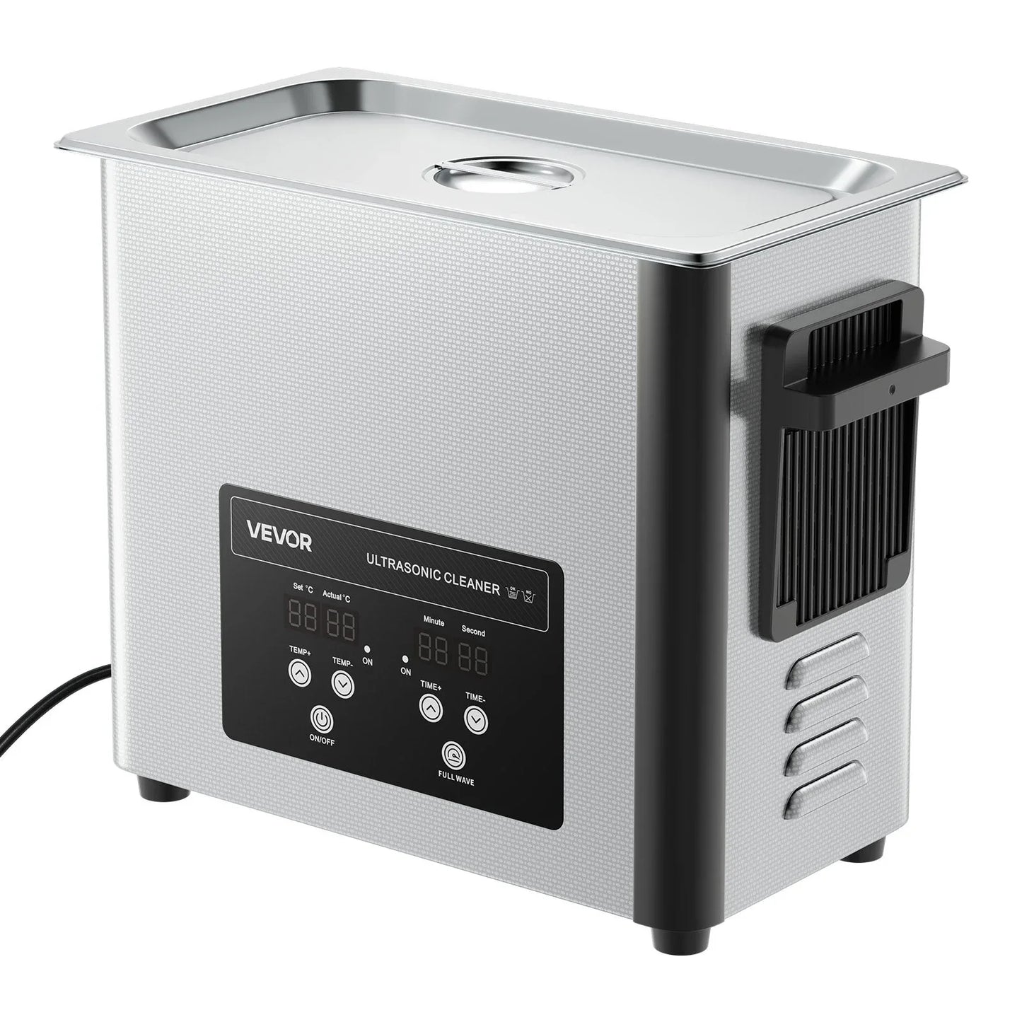 VEVOR 6L Ultrasonic Cleaner, Professional Ultrasonic Cleaner Machine with Cleaning Basket & Digital Display, 120W Stainless Steel 40kHz Cleaning Machine for Watches, Razors, Jewelry, Coins and More - Mekamart Australia