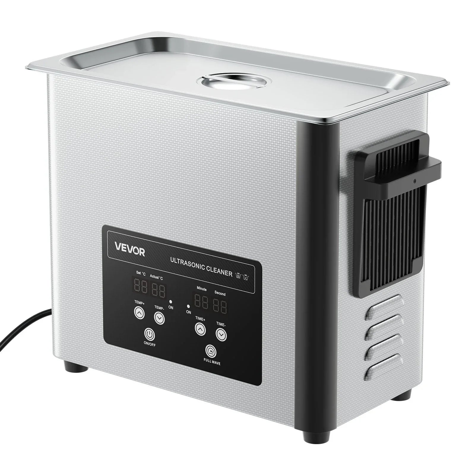 VEVOR 6L Ultrasonic Cleaner, Professional Ultrasonic Cleaner Machine with Cleaning Basket & Digital Display, 120W Stainless Steel 40kHz Cleaning Machine for Watches, Razors, Jewelry, Coins and More - Mekamart Australia