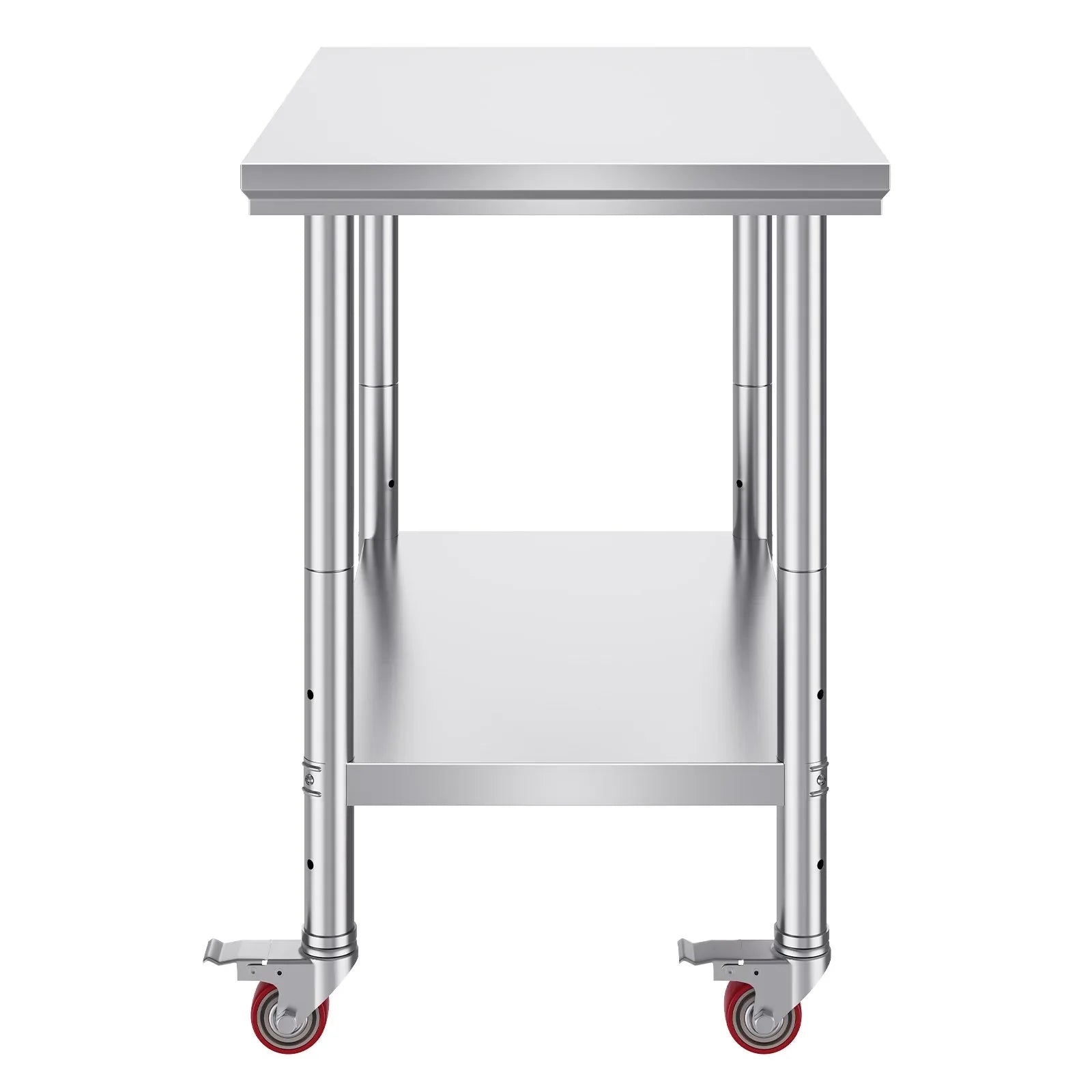 VEVOR Stainless Steel Work Table 36x24 Inch with 4 Wheels Commercial Food Prep Worktable with Casters Heavy Duty Work Table for Commercial Kitchen Restaurant - Mekamart Australia