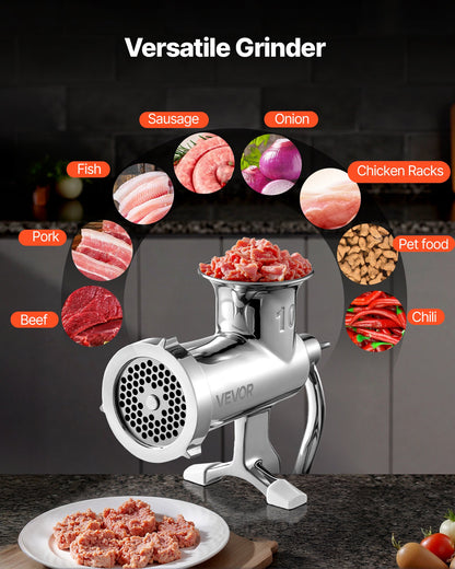 VEVOR Heavy Duty Meat Grinder Manual Sausage Filler Stainless Steel with Clamp