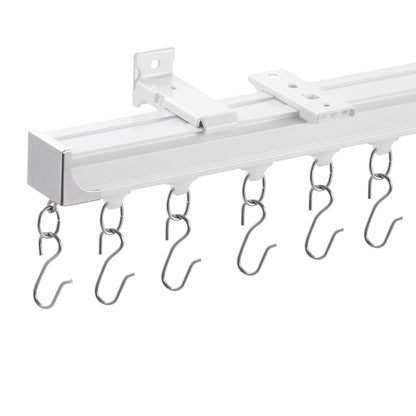 VEVOR Ceiling Curtain Track Set 5.9 FT/1.8 Meter_oom Divider with Hooks White