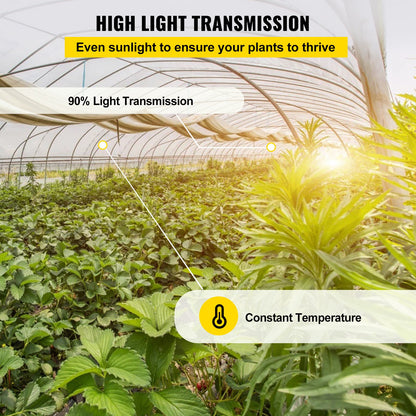 VEVOR Greenhouse Film, 24\' x 100\' Greenhouse Plastic Sheeting, 6 mil Thickness Suncover Greenhouse, Clear Polyethylene Cover, UV Proof Farm Plastic Supply for Gardening, Farming and Agriculture
