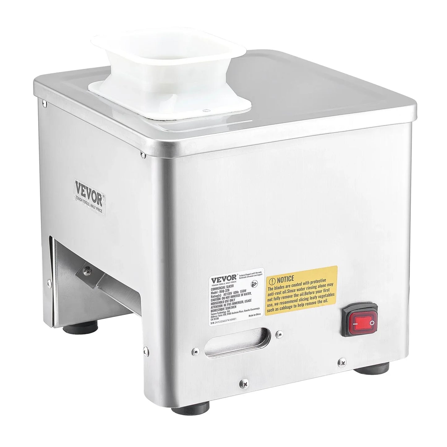 VEVOR Electric Meat Cutter Machine 550W Commercial Meat Slicer Cutting Machine