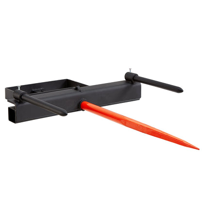 VEVOR 39" Hay Spear, Bale Spears 726kg Loading Capacity, Skid Steer Loader Tractor Bucket Attachment with 2pcs 17.5" Stabilizer Spears and 60" Chain, Quick Attach Spike Forks