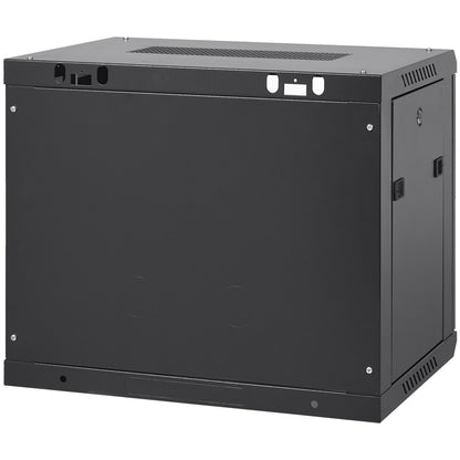 VEVOR 9U Wall Mount Network Server Cabinet, 39.37 cm Deep, Server Rack Cabinet Enclosure, 90.7 kg Max. Ground-mounted Load Capacity, with Locking Glass Door Side Panels, for IT Equipment, A/V Devices