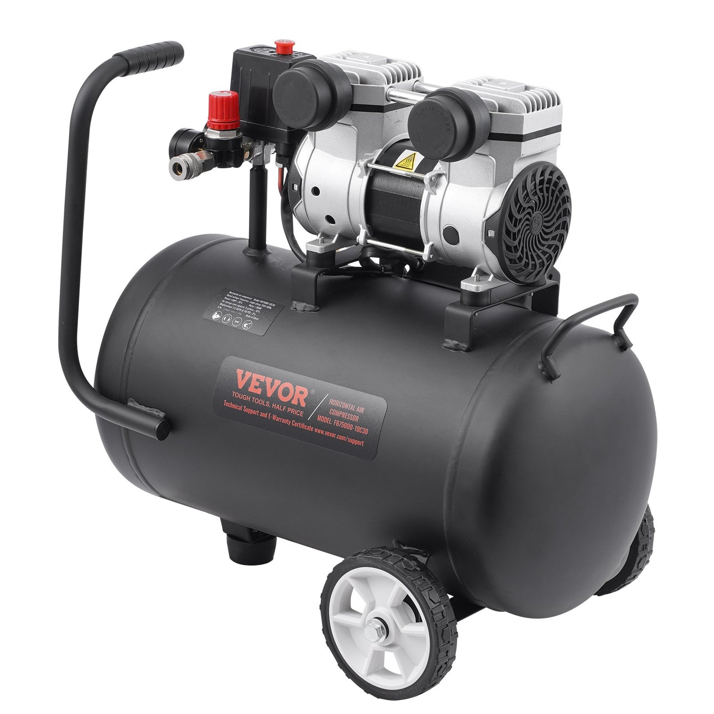 VEVOR Air Compressor Compact Portable Oil Free Compressor 30L 90 PSI