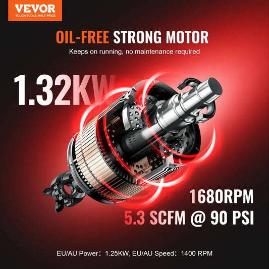 VEVOR Air Compressor Compact Portable Oil Free Compressor 40L 90 PSI - Mekamart Australia