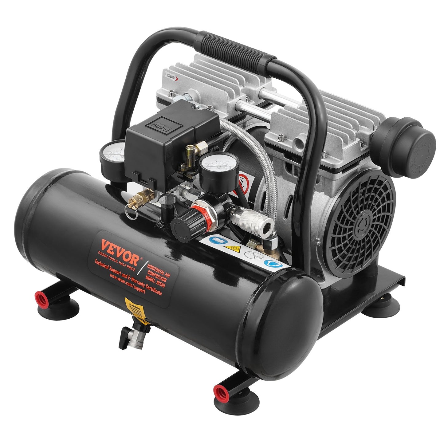 VEVOR Air Compressor Compact Portable Oil Free Compressor 4L 7bar