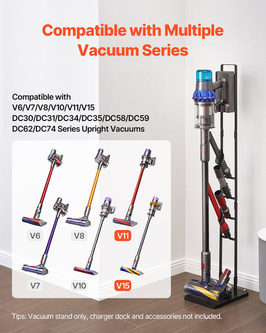 VEVOR Vacuum Stand, Compatible With Dyson V6 V7 V8 V10 V11 V15, Stable Vacuum Stand Holder with Wheels for Dyson DC30 DC31 DC34 DC35 DC58 DC59 DC62 D74 Cordless Upright Vacuum Cleaners & Accessories
