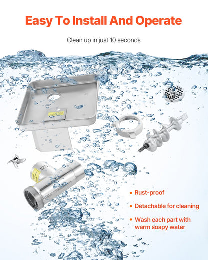 VEVOR Commercial Electric Meat Grinder Slicer 4.99 kg/Min Sausage Stuffer Maker