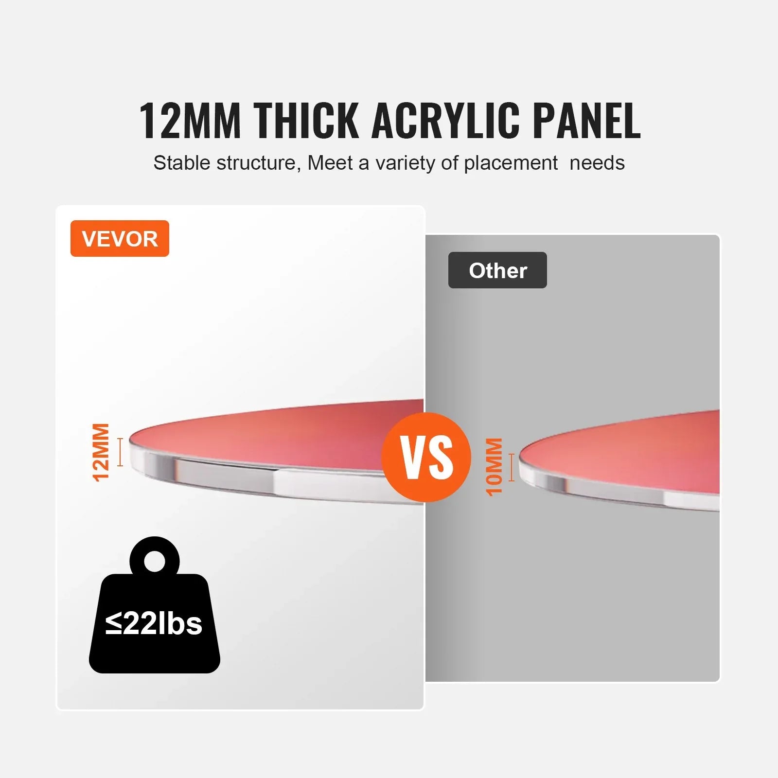 VEVOR Round Iridescent Side Table, Acrylic End Table, Clear Rainbow Acrylic Coffee Table for Drink, Food, Snack used in Living Room, Bedroom, and Study - Mekamart Australia