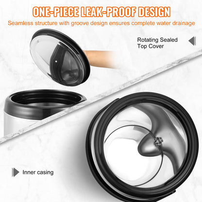 VEVOR Stainless Steel Insulated Beverage Dispenser, 7.6 Liter, Thermal Hot and Cold Drink Server Dispenser with Spigot Handle, Food-grade for Hot Tea Coffee Water Restaurant Drink Shop