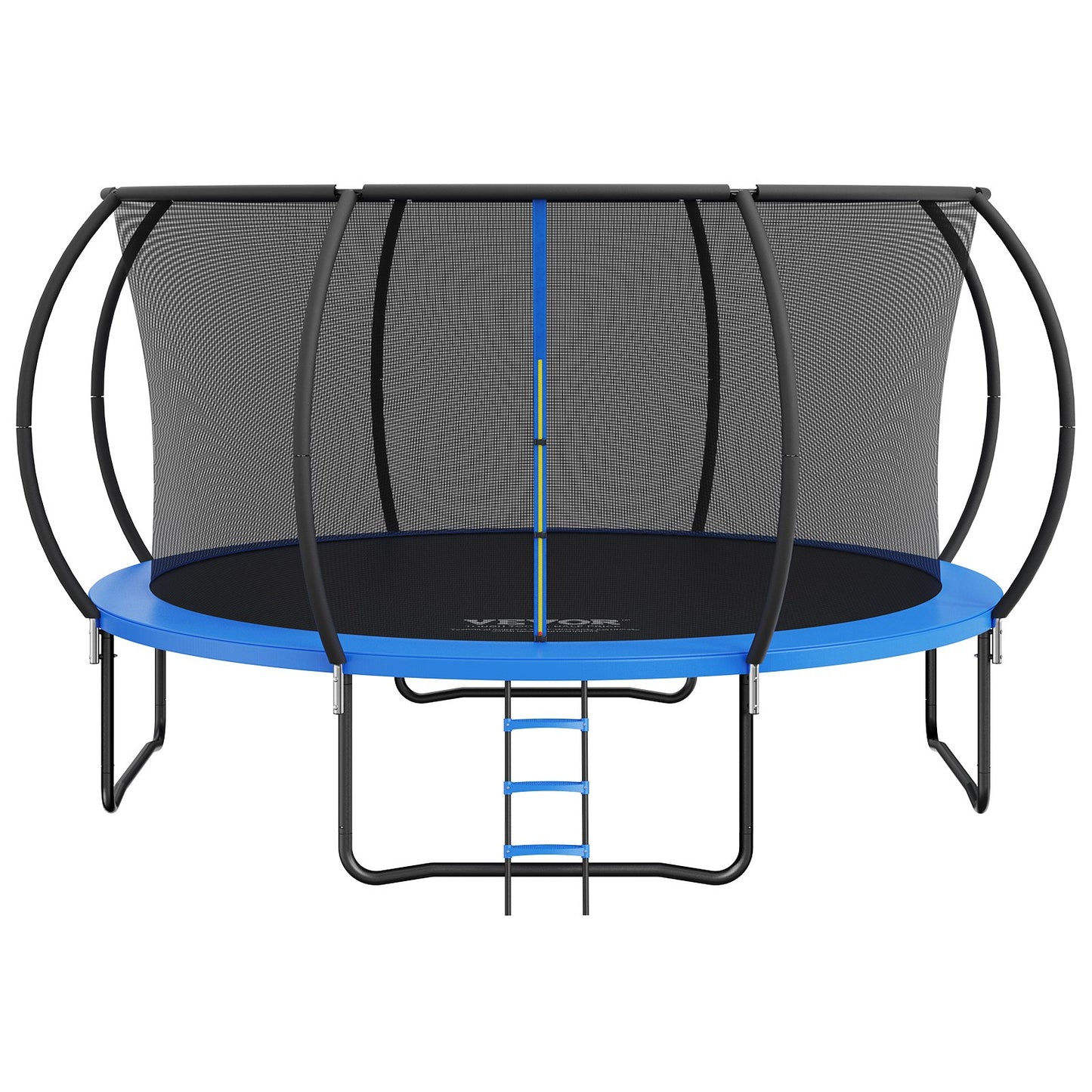 VEVOR 14FT Trampoline, 450 lbs Trampoline with Enclosure Net, Ladder, and Curved Pole, Heavy Duty Trampoline with Jumping Mat and Spring Cover Padding, Outdoor Recreational Trampolines for Kids Adults