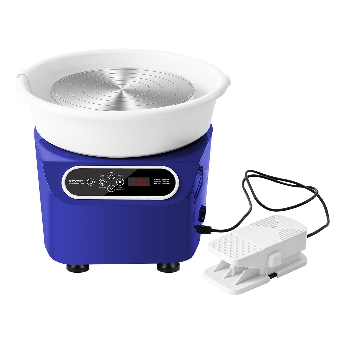 VEVOR Pottery Wheel, 10 inch Pottery Forming Machine, 350W Electric Wheel for Pottery with Foot Pedal and LCD Touch Screen, Direct Drive Ceramic Wheel with Shaping Tools for DIY Art Craft, Blue