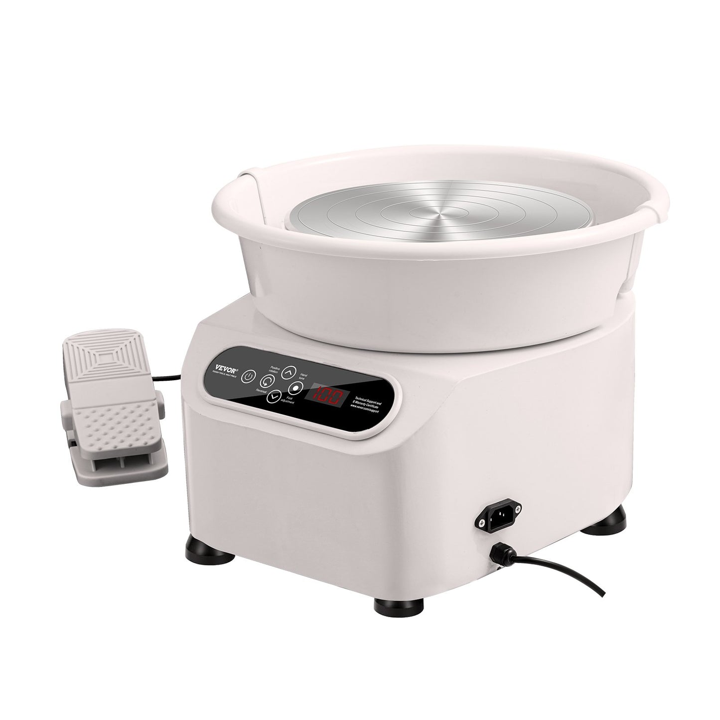 VEVOR Pottery Wheel, 11 inch Pottery Forming Machine, 450W Electric Wheel for Pottery with Foot Pedal and LCD Touch Screen, Direct Drive Ceramic Wheel with Shaping Tools for DIY Art Craft, White