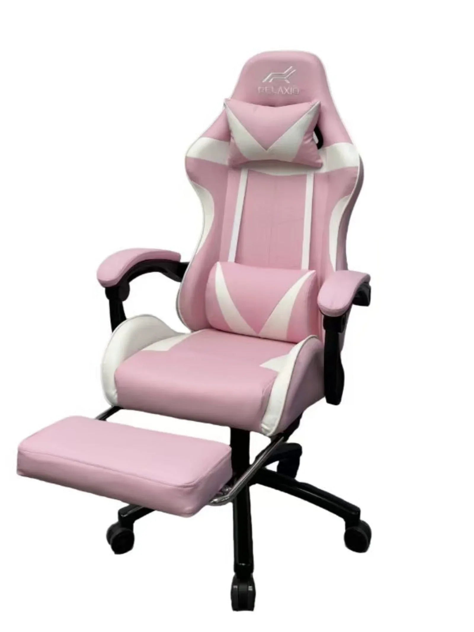 Gaming Chair With Headrest and Foot Rest - Pink - Mekamart Australia