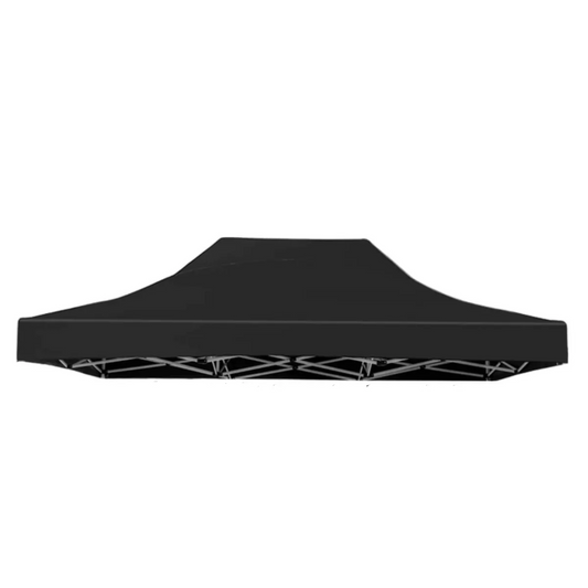 Gazebo Tent Top Cover Camping Beach Sunshade Shelter - Black / 3x4.5M