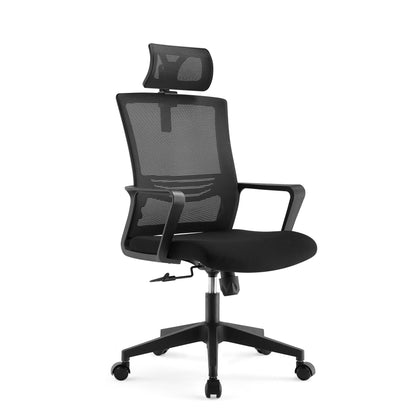Office chair high back ergonomic swivel computer gaming chair black - Black