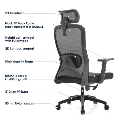 High back ergomonic mesh office chair
