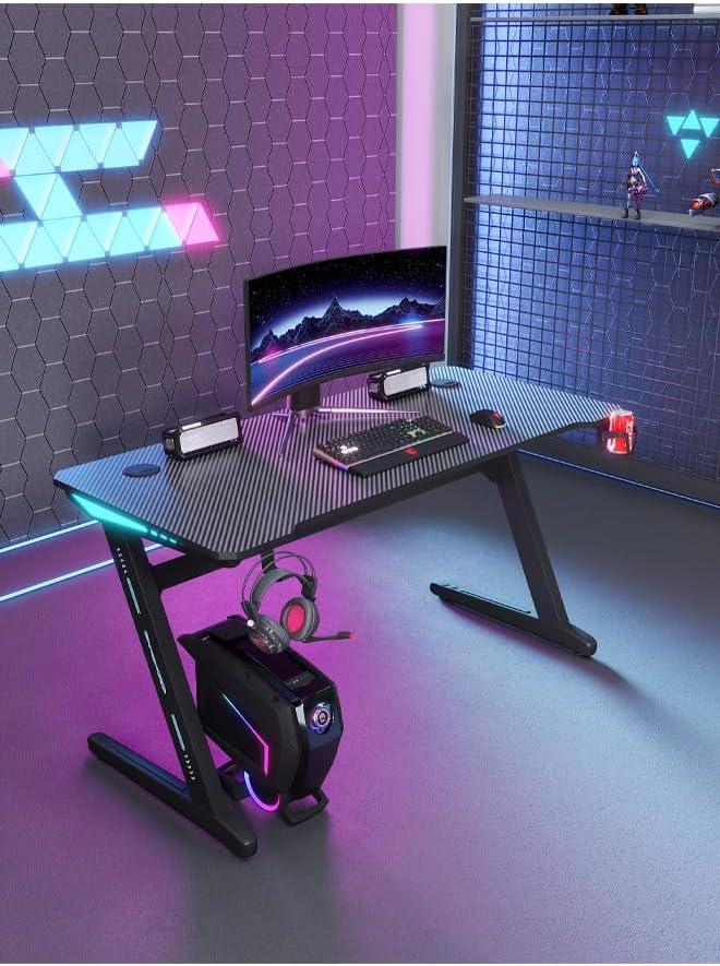 Gaming Desk With LED Light Gaming Desk Z Leg 120 CM