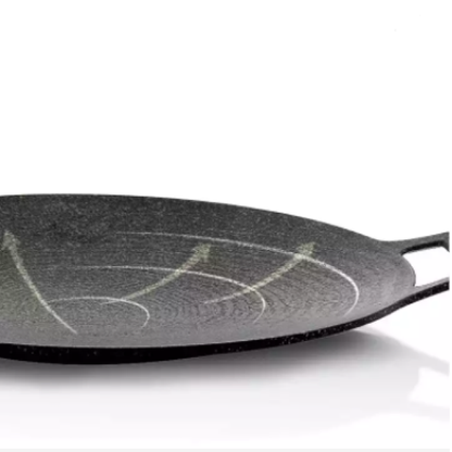 Nonstick Barbecue Grill Pan Sturdy Cast Iron Griddle - 37CM