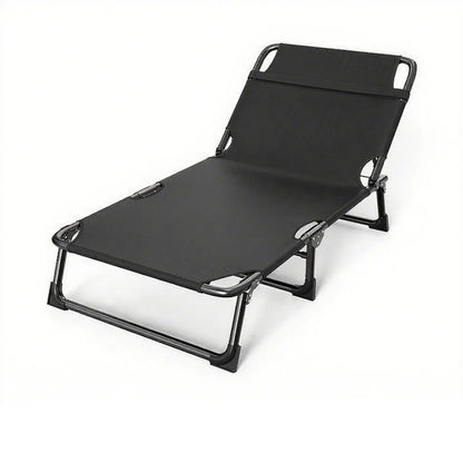 Folding Lounger Zero Gravity Recliner Garden Sun Chair - Black
