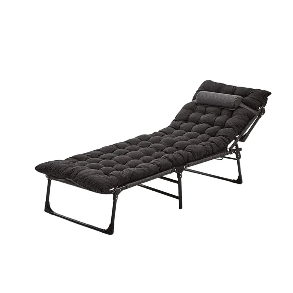 Folding Lounger Zero Gravity Recliner Garden Sun Chair - Black