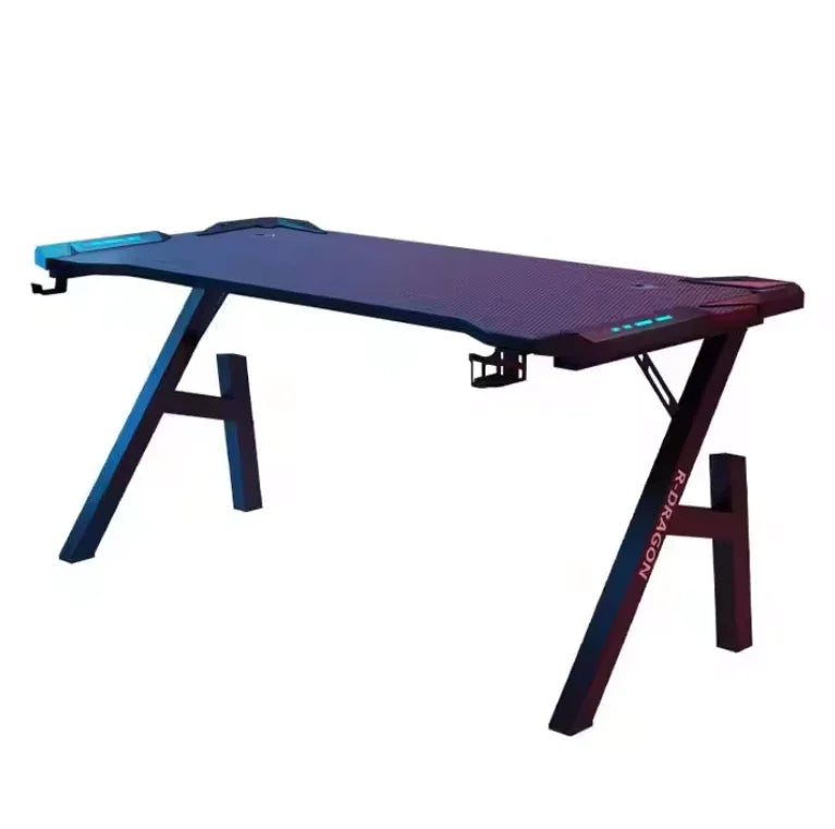 Gaming Desk with LED Lights Computer Desk K Shaped Desk - 120 x 60 - Mekamart Australia