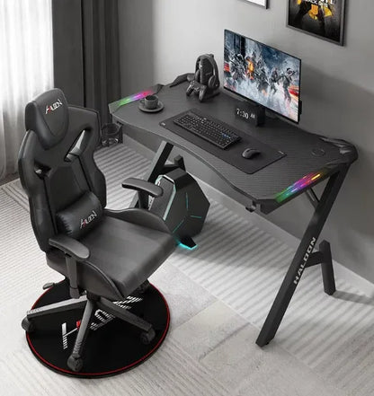 Gaming Desk with LED Lights Computer Desk K Shaped Desk - 120 x 60 - Mekamart Australia