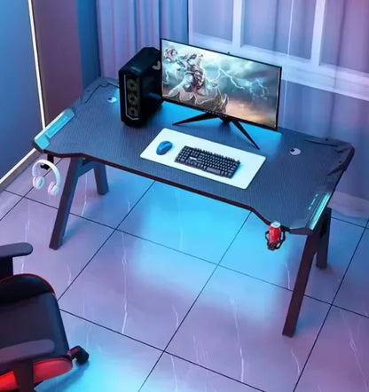 Gaming Desk with LED Lights Computer Desk K Shaped Desk - 120 x 60 - Mekamart Australia