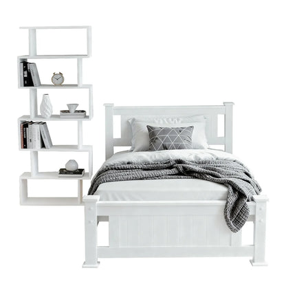 Artiss King Single Bed Frame and Bookshelf - Mekamart Australia