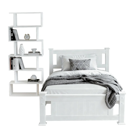 Artiss King Single Bed Frame and Bookshelf - Mekamart Australia