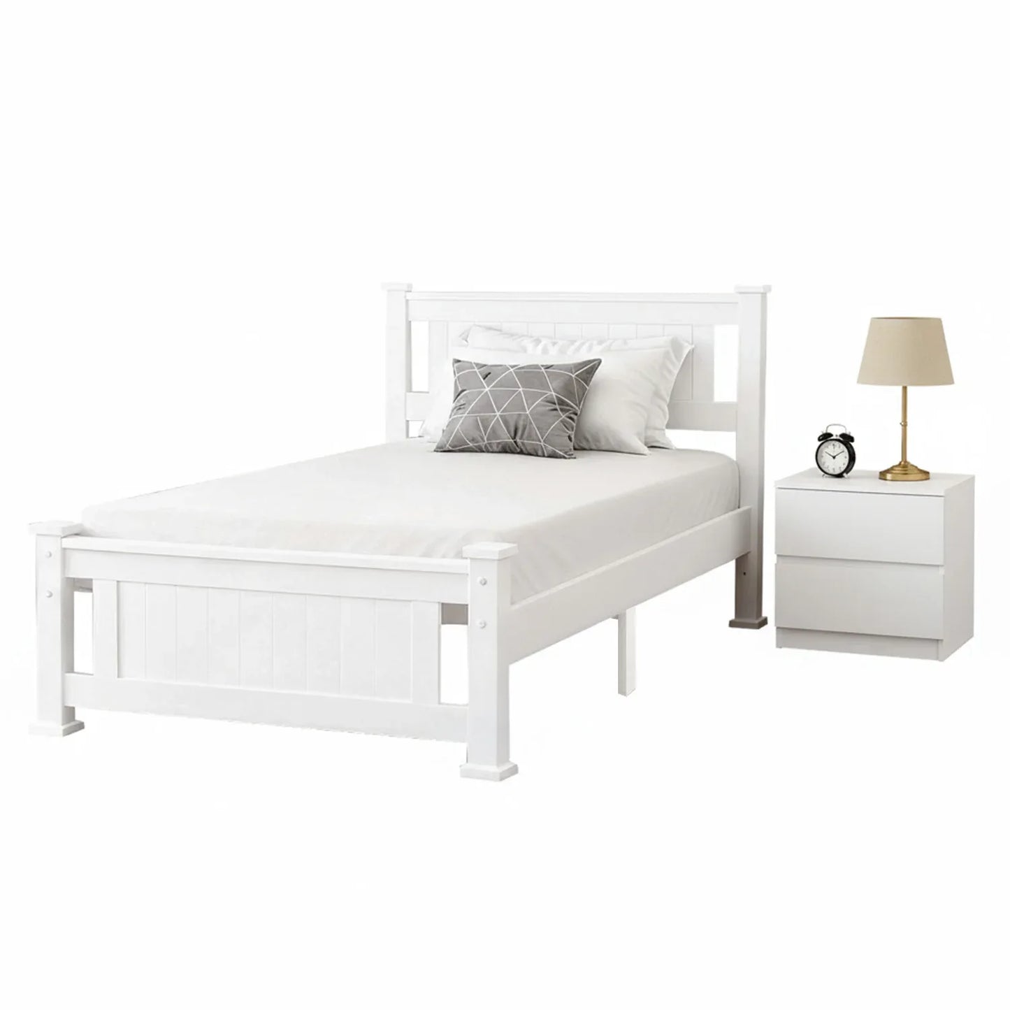 Artiss King Single Bed Frame and Bedside Table - Mekamart Australia
