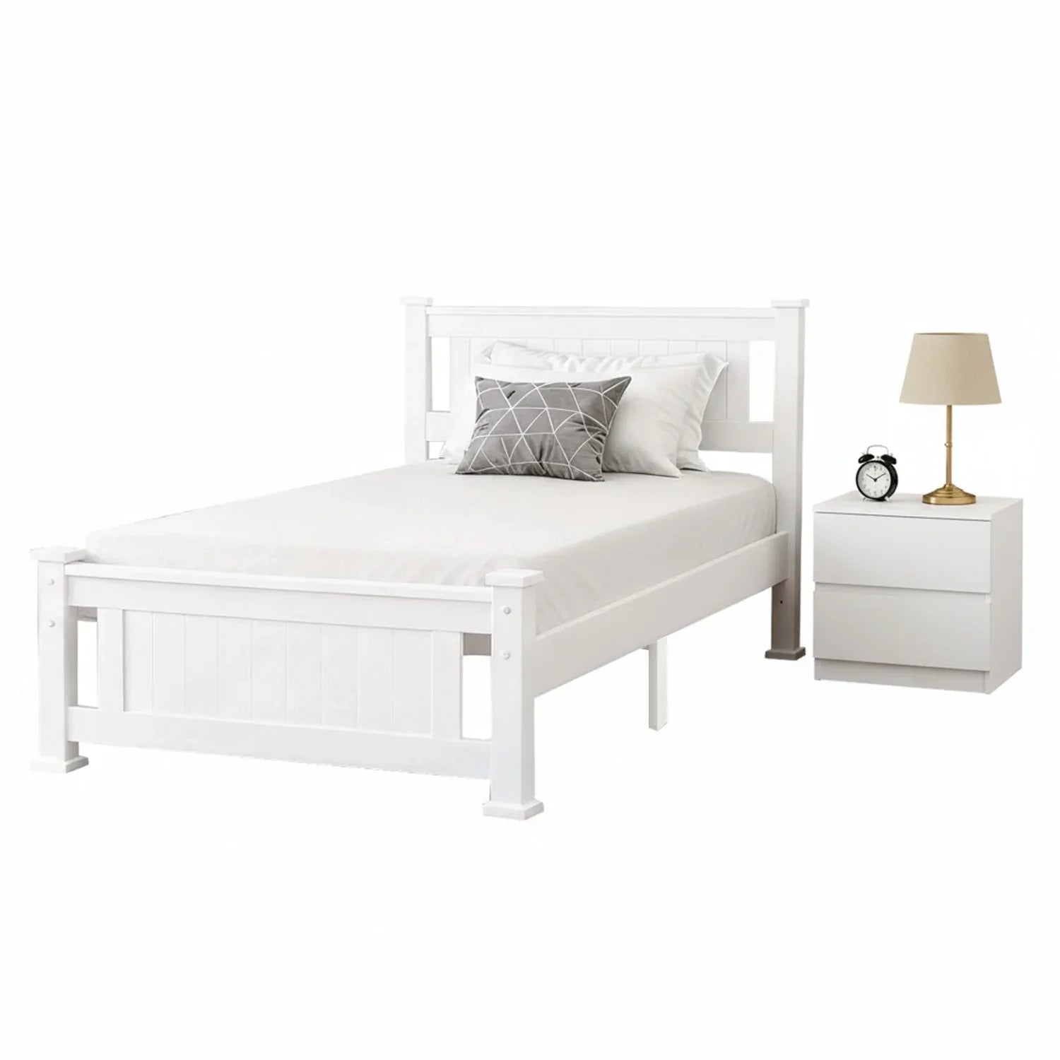 Artiss King Single Bed Frame and Bedside Table - Mekamart Australia