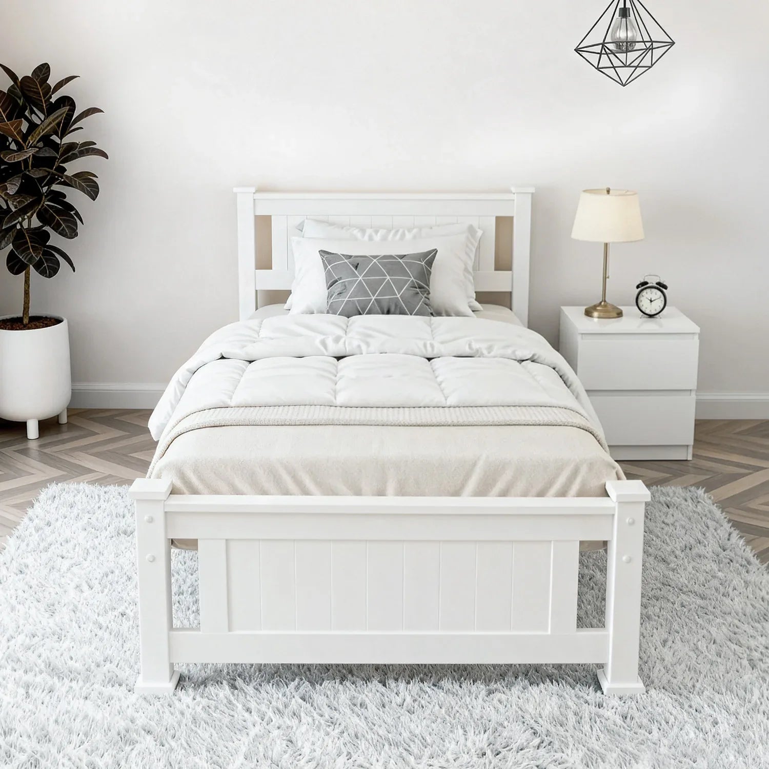 Artiss King Single Bed Frame and Bedside Table - Mekamart Australia
