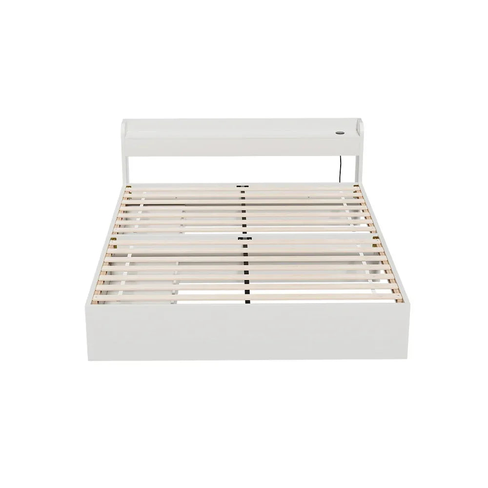 Artiss Bed Frame Double Size Mattress Base wtih Charging Ports 2 Storage Drawers - Mekamart Australia