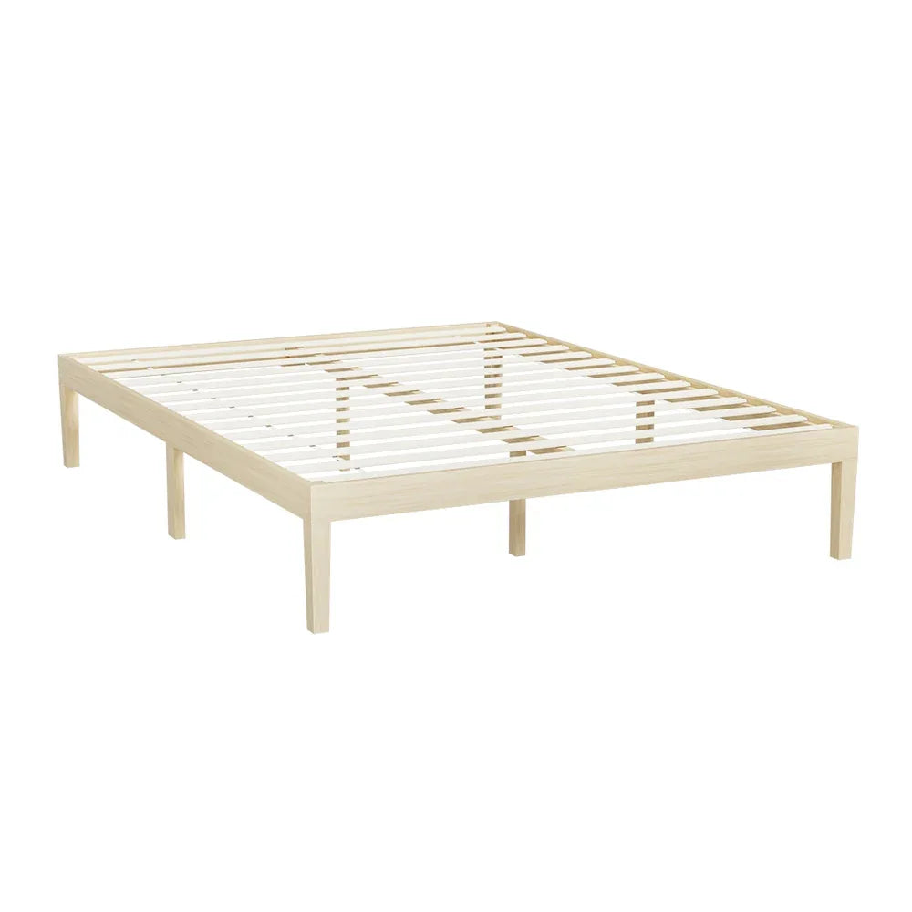 Artiss Bed Frame Double Size Wooden Base Mattress Platform Timber Pine BRUNO - Mekamart Australia