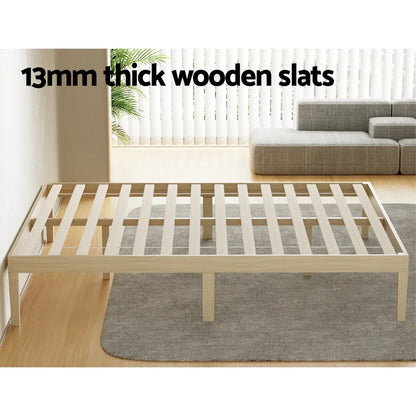 Artiss Bed Frame Double Size Wooden Base Mattress Platform Timber Pine BRUNO - Mekamart Australia